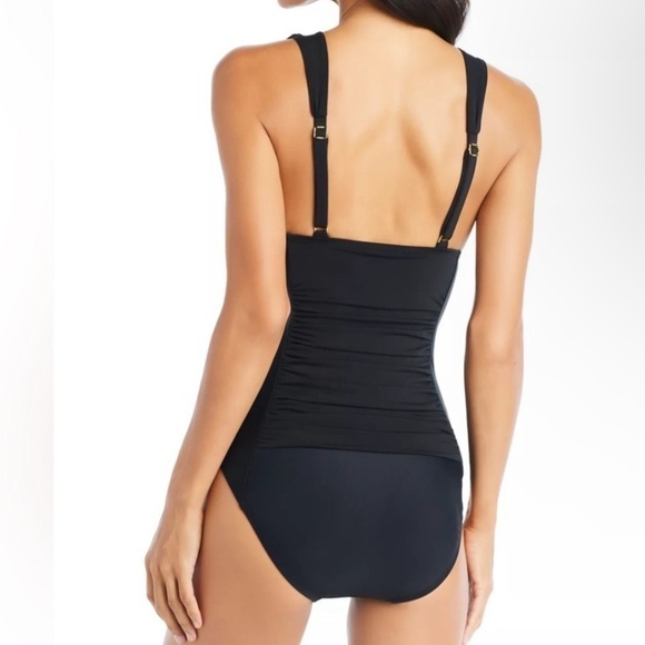 Beyond Control Women's Solid Plunge VNeck One-Piece Swimsuit Women's Swimsuit 16 - Picture 3 of 7